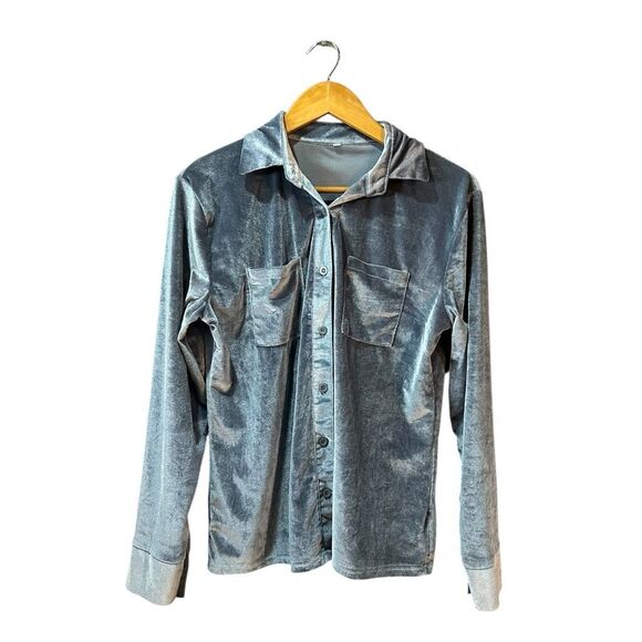 No Brand Tops - No Brand Women’s Small Gray Long Sleeve Button Up Shirt